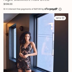 Free people night shimmers mini dress